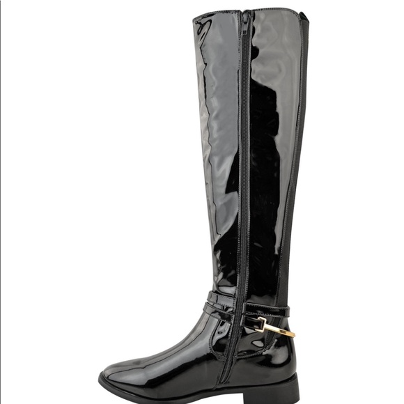 NEW red and green stripe shiny boots - Picture 5 of 5